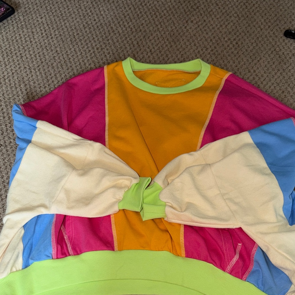 Colorful Patchwork Sweatshirt - image 1
